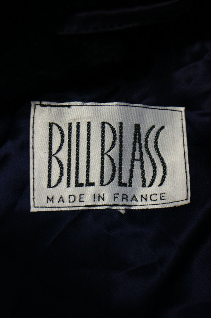 1980s Bill Blass Green and Black Colorblock Faux Sheared Mink Coat - XL