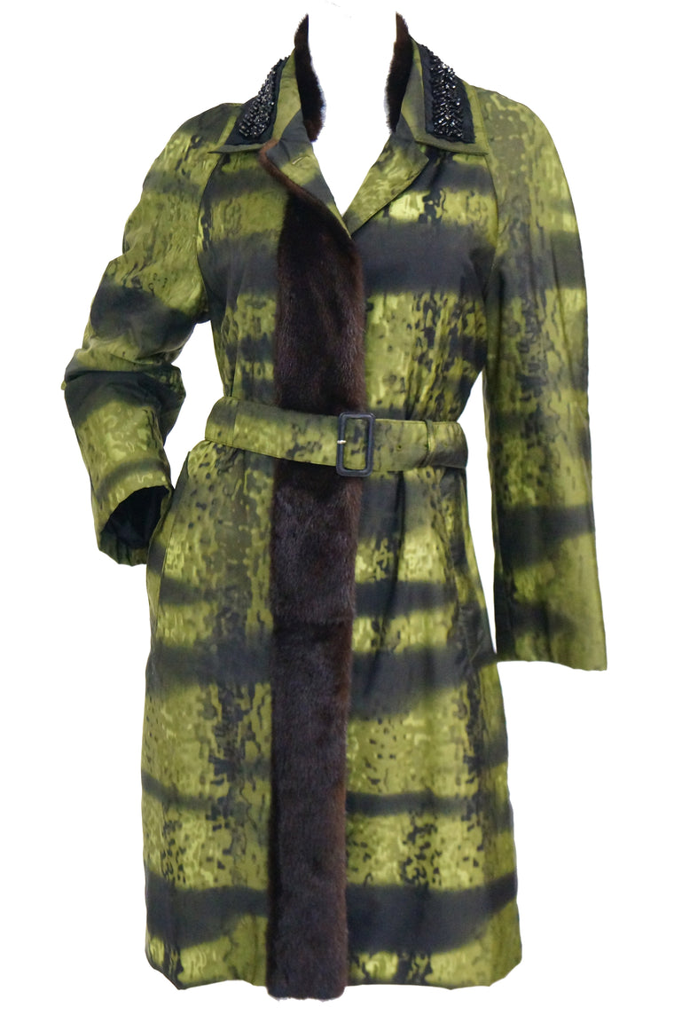 Oil Green Parka With Sable Fur Lining - Haute Acorn