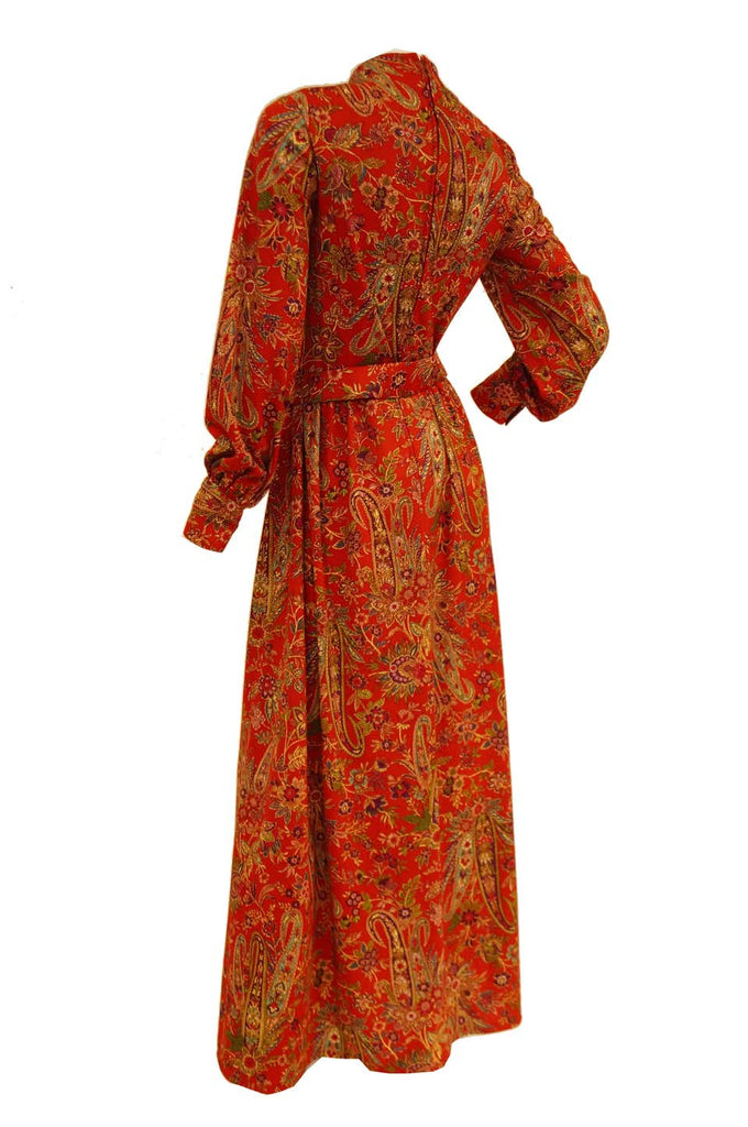1970s Shannon Rodgers for Jerry Silverman Red Aesthetic Maxi Dress