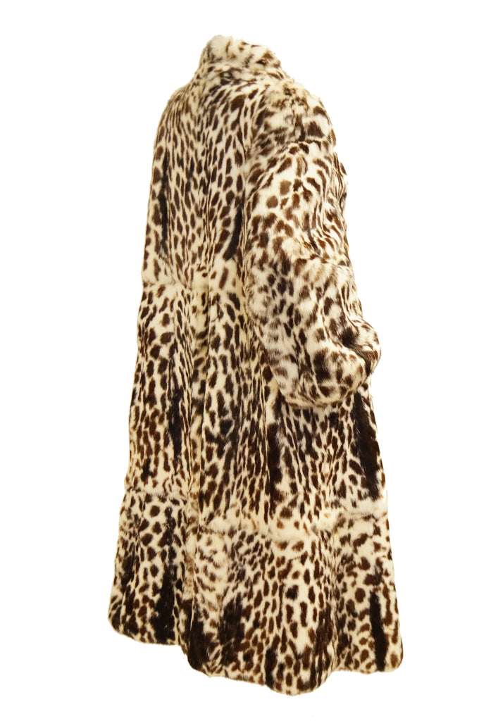 1980s Supple Brazilian Leopard Print Rabbit Fur Coat by Polo Norte