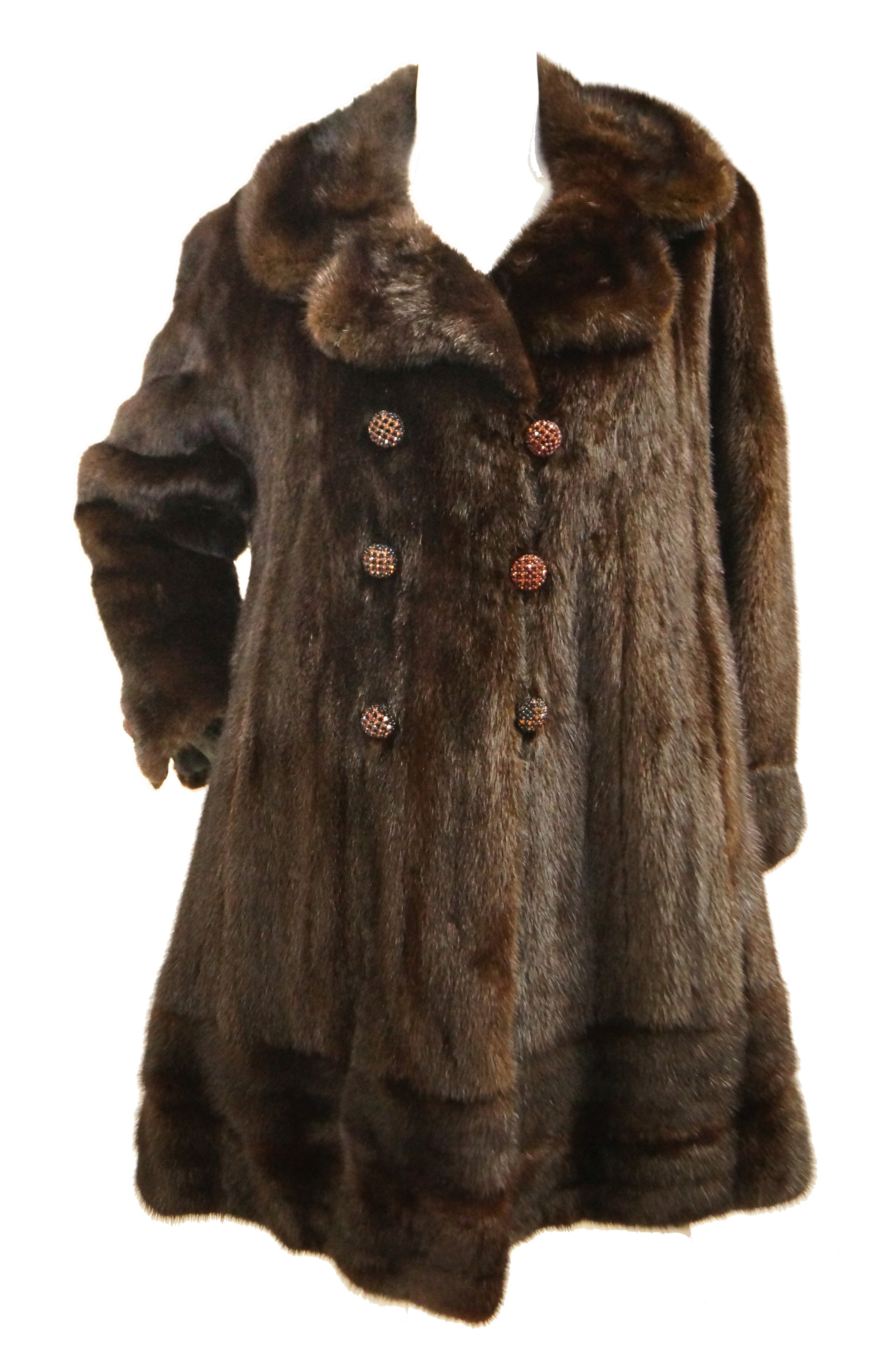 Brown mink fur handbag made of 100% real fur pelts