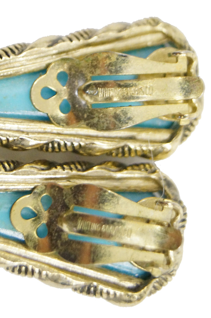 1970s Whiting & Davis Egyptian Revival Pharaoh Bracelet and Earrings
