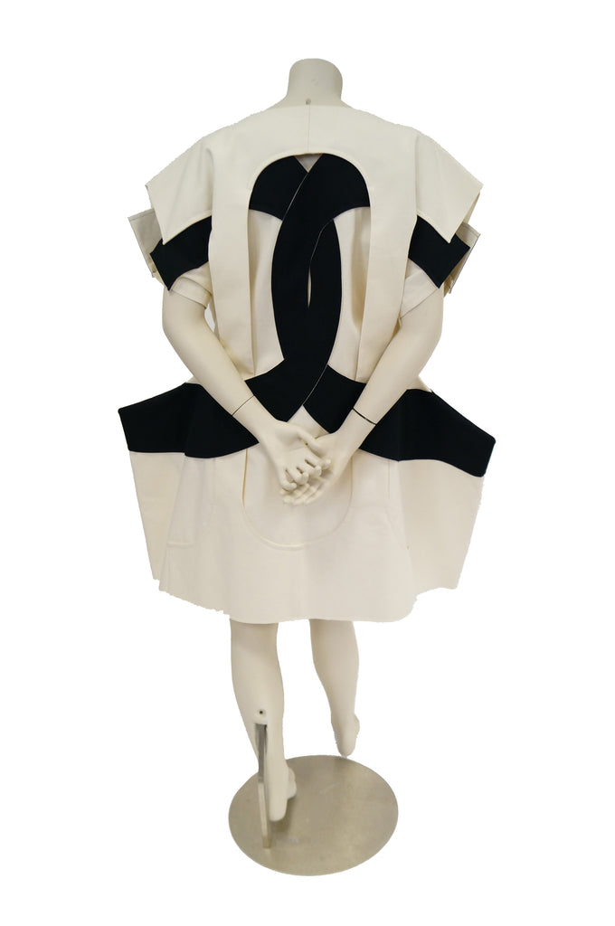 2014 Comme des Garçons Black and White Flat Pack Runway Dress