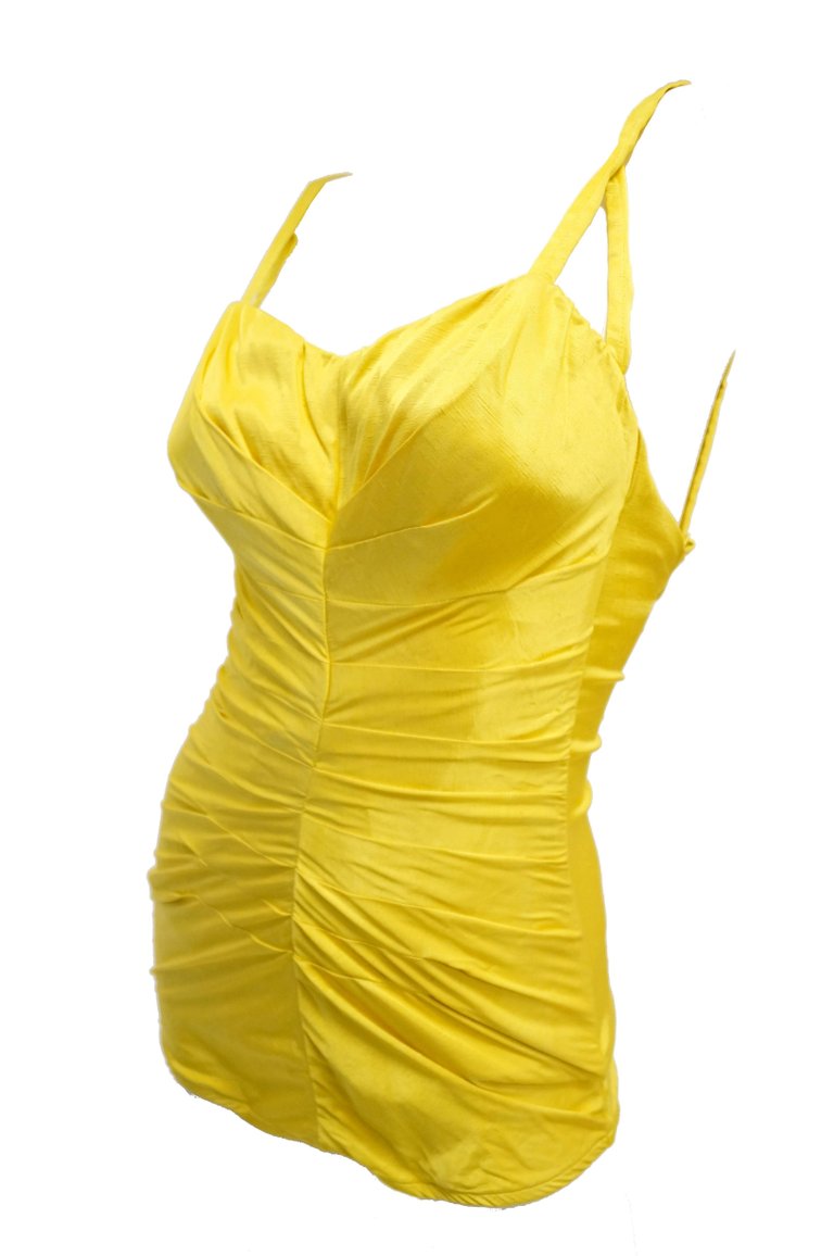 1950s Rose Marie Reid Goldenrod Bathing Beauty Swim Suit - MRS Couture 1950s Rose Marie Reid Goldenrod Bathing Beauty Swim Suit - MRS Couture