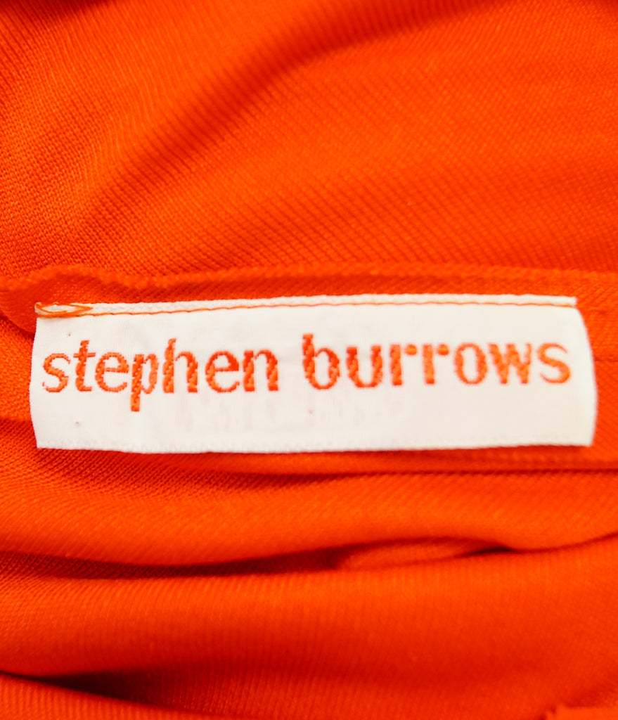 1970s Stephen Burrows Red Drape Back Evening Dress