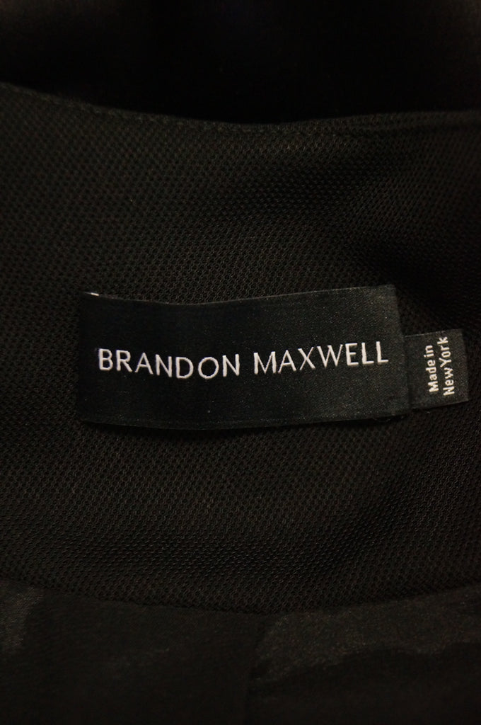2016 Brandon Maxwell V-Neck Cutout-Waist Long Evening Coat