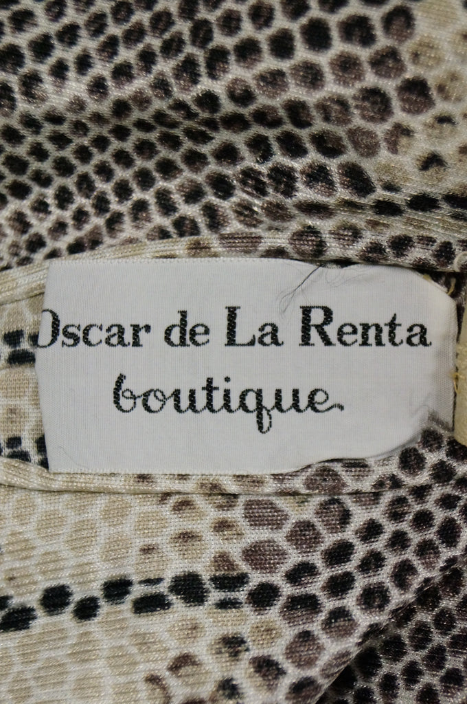 1960s Oscar de La Renta Snakeskin Print Dress