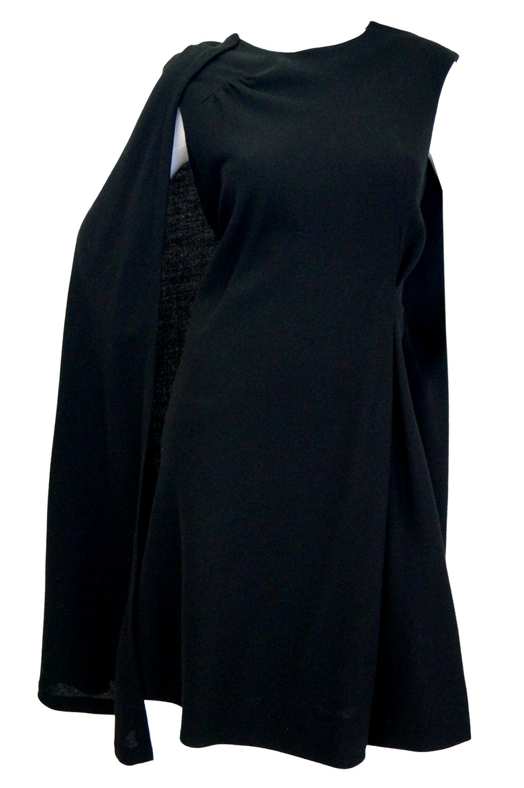 1960s Black Cape Dress