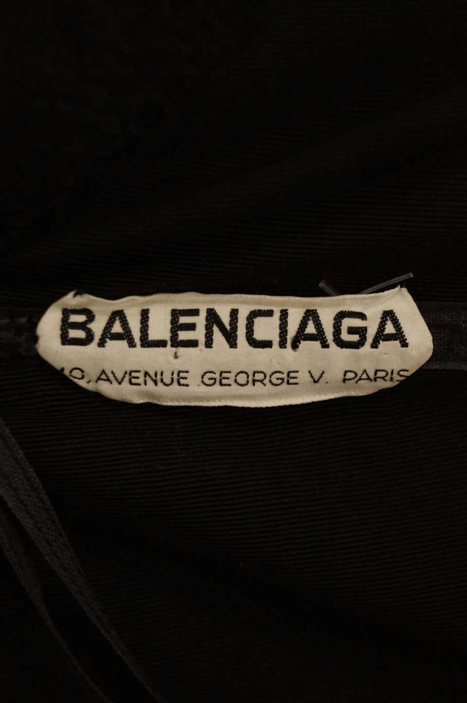 1957 Haute Couture Balenciaga Strapless Black Riechers Marescot Lace D