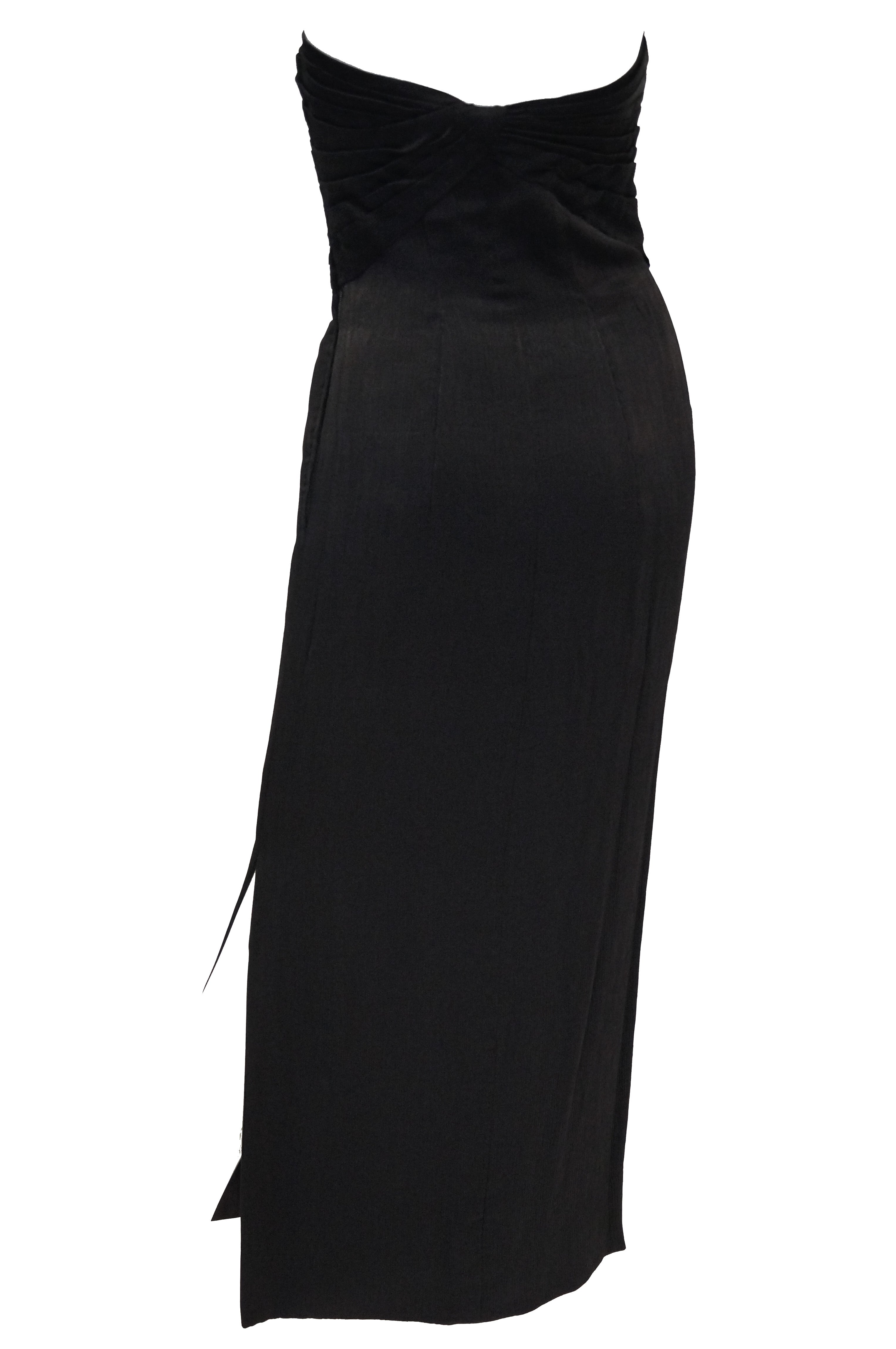 1950s Tur Zel Black Silk Sweetheart Evening Dress - MRS Couture