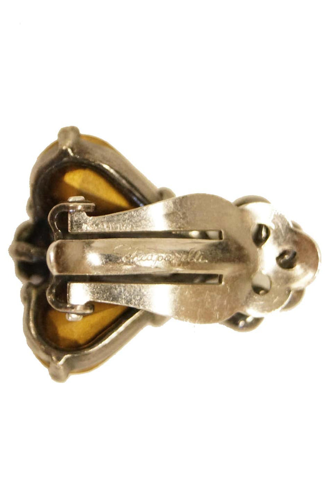 1960s Elsa Schiaparelli Iridescent Rhinestone Insect Earrings