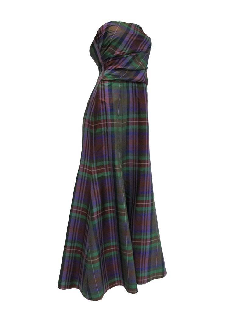 Catherine Regehr Holiday Plaid Strapless Evening Dress - MRS Couture Catherine Regehr Holiday Plaid Strapless Evening Dress - MRS Couture