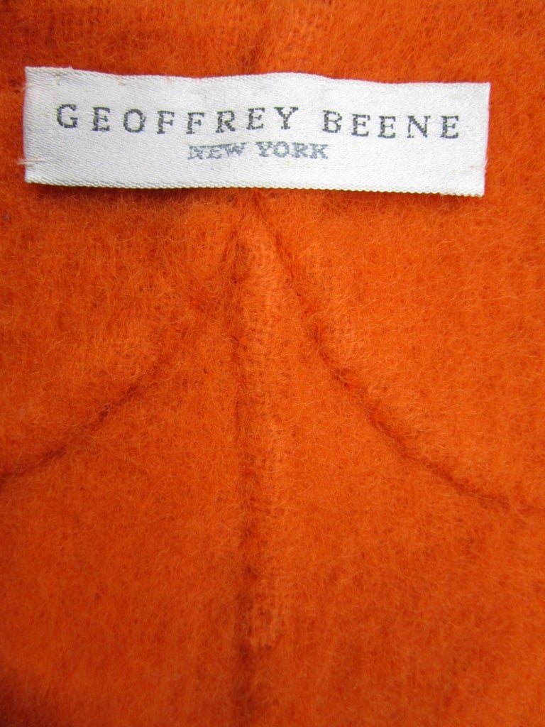 1990s Geoffery Beene Bright Orange Mohair Jacket - Cropped