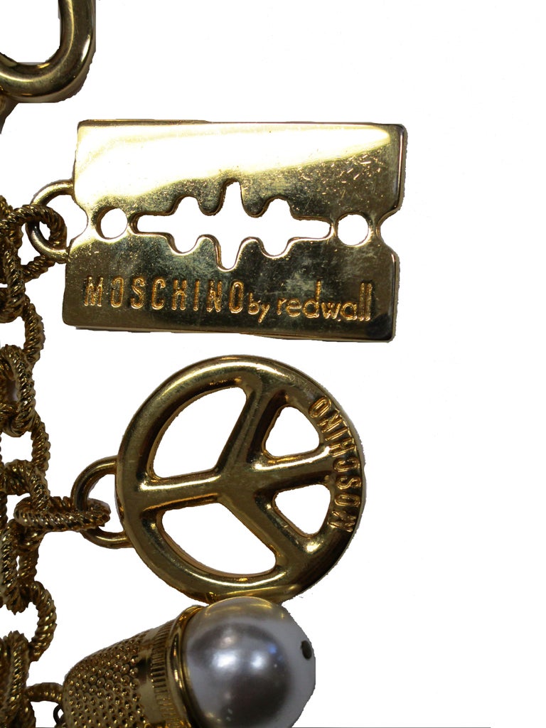 1990’s Moschino Iconic Gold Link Charm Belt