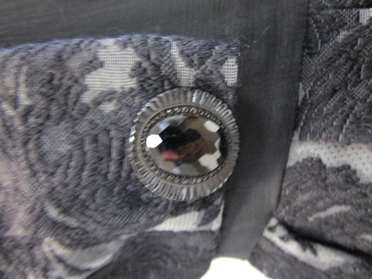 Rare 1950s Madame Gres licensed Black & Grey Embroidered Dress w/ Bolero Jacket