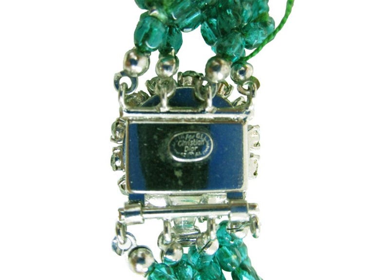 Fabulous 1964 Christian Dior Green Glass Torsade Choker