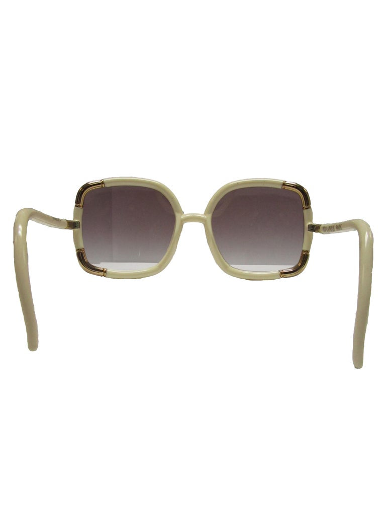 1970s Ted Lapidus Ivory and Gold Sunshades