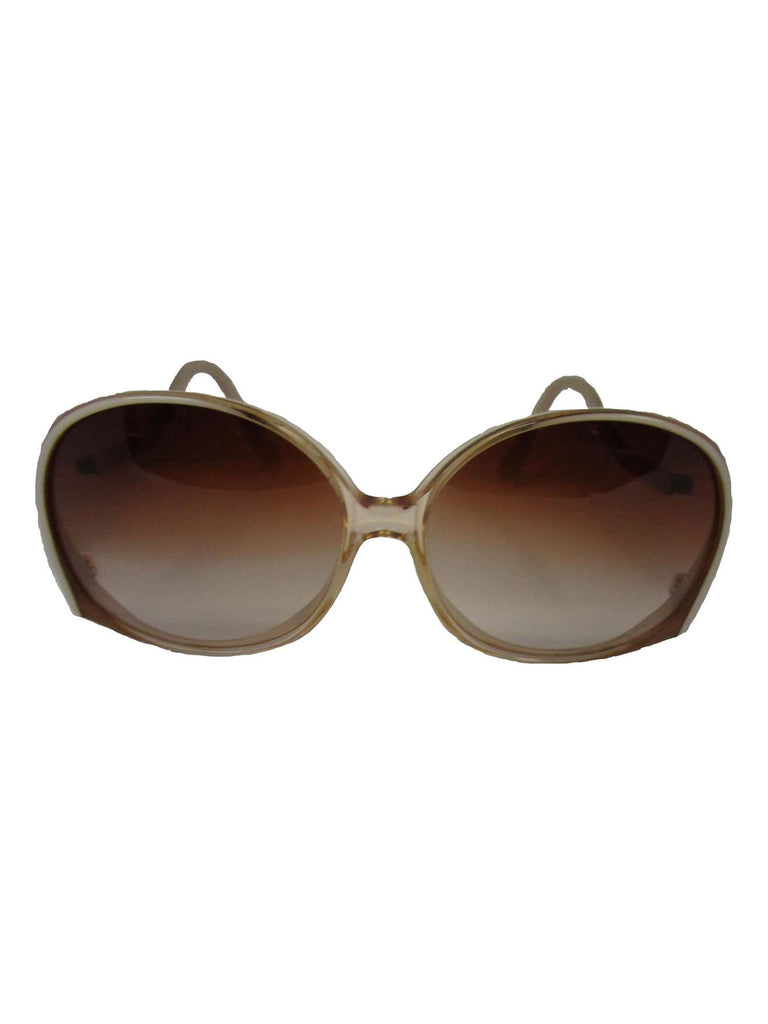 1970's Fantastic Pierre Cardin Amber Lens and Ivory Framed Sunglasses