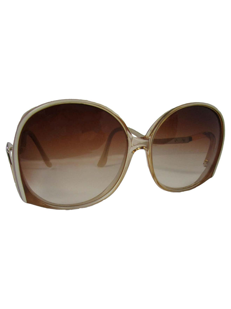 1970's Fantastic Pierre Cardin Amber Lens and Ivory Framed Sunglasses