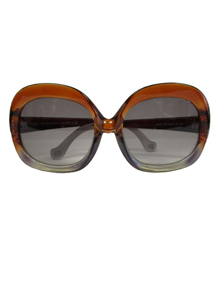 Contemporary Brown And Grey Over-Sized Balenciaga Sunglasses