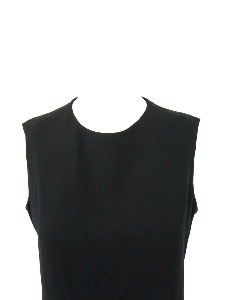 1960s Geoffrey Beene Black Silk Top with Green Bows