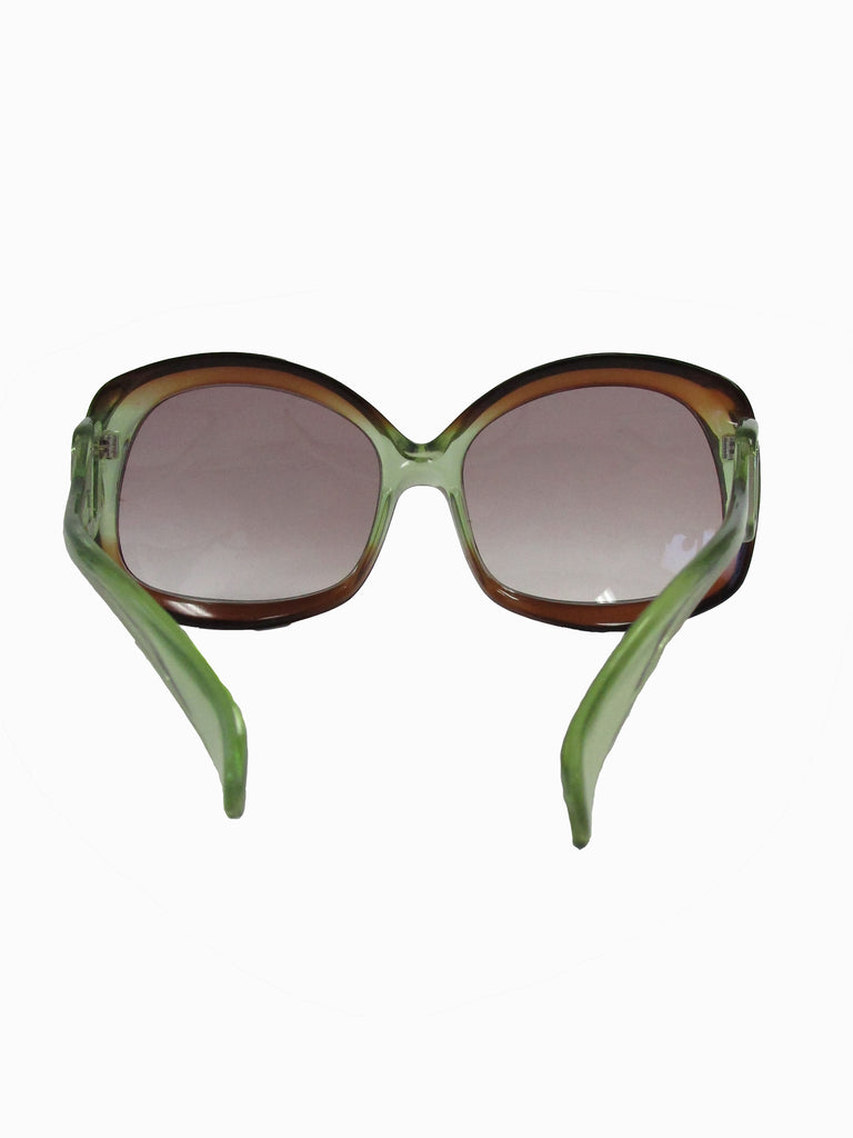 70s Italian Mod Green to Brown Ombre Sunglasses