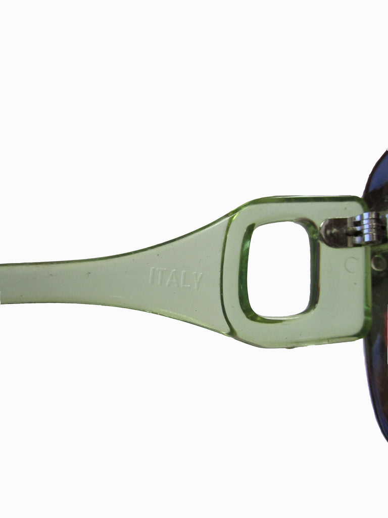 70s Italian Mod Green to Brown Ombre Sunglasses