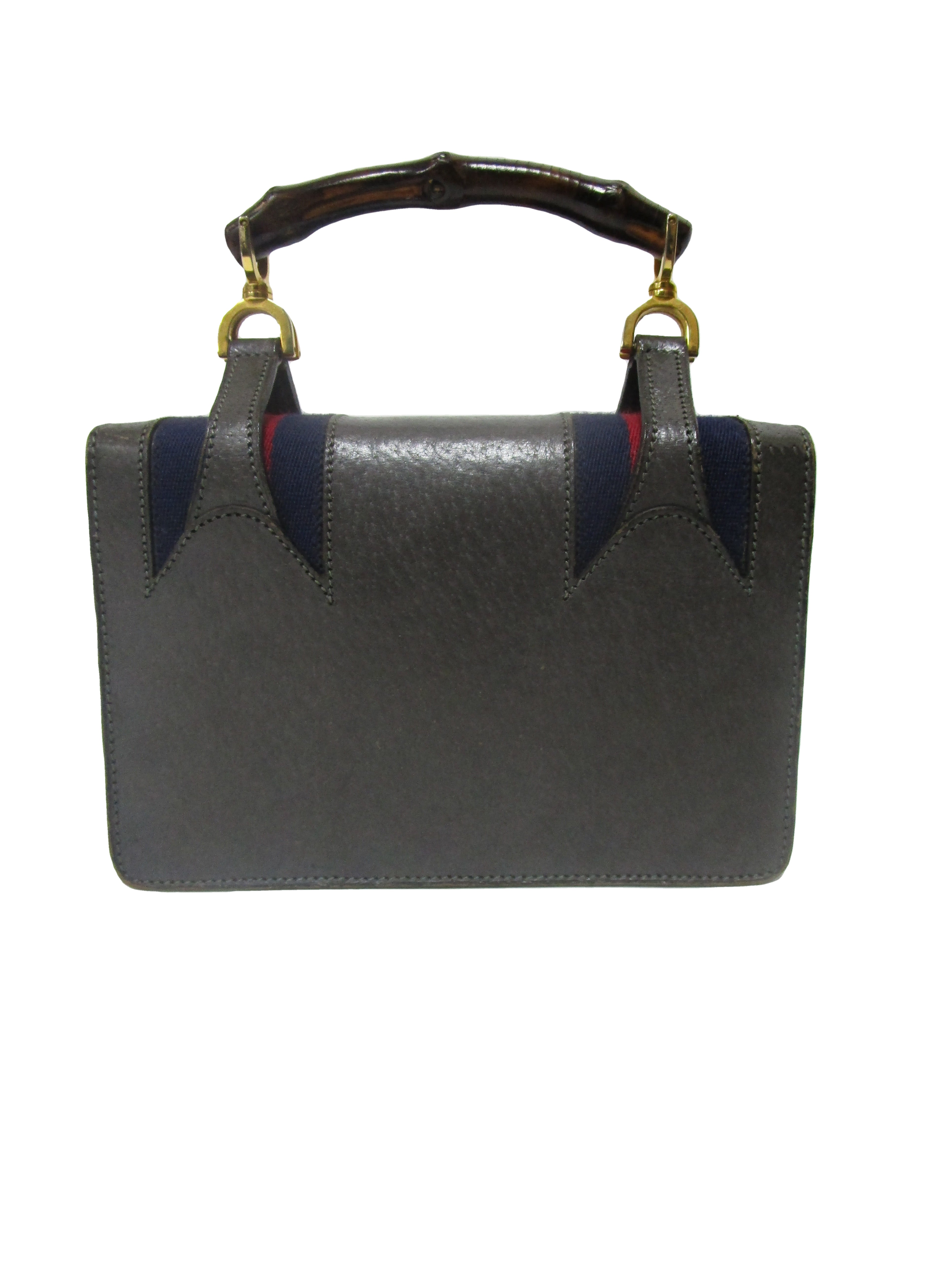 Gucci Luggage Blue Gray Leather Italian Bag, 1970s
