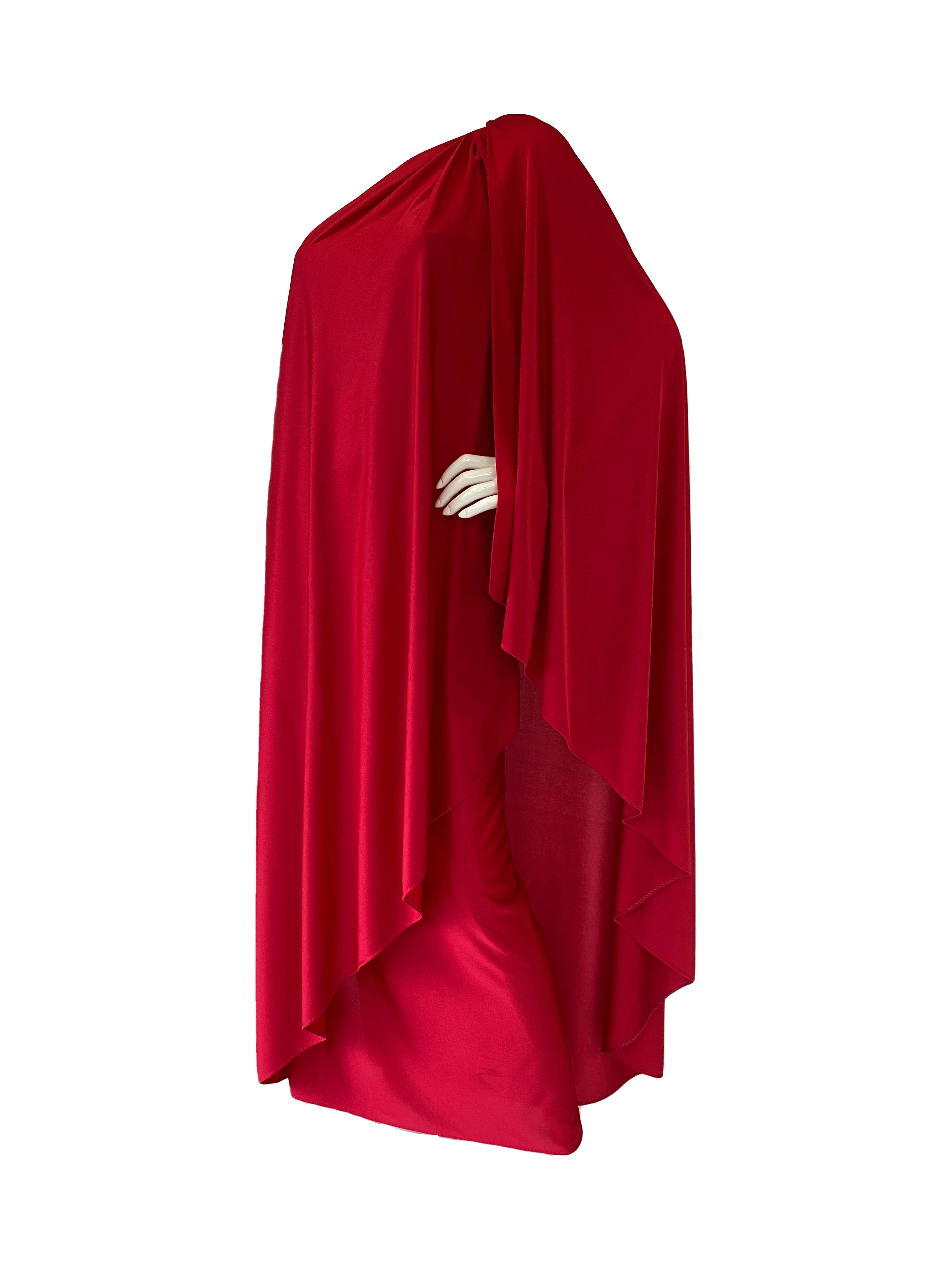 Halston IV Red One Shoulder Jersey Gown for Dorian Halston IV Red One Shoulder Jersey Gown for Dorian