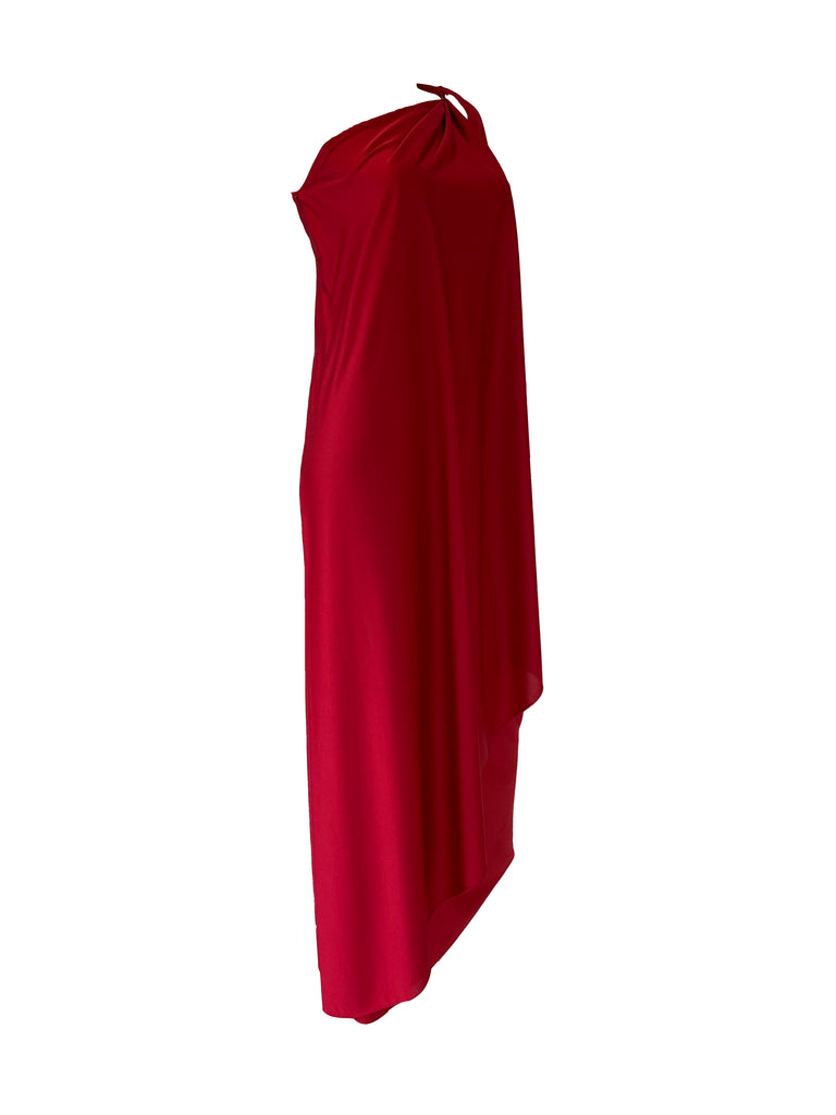 Halston IV Red One Shoulder Jersey Gown for Dorian
