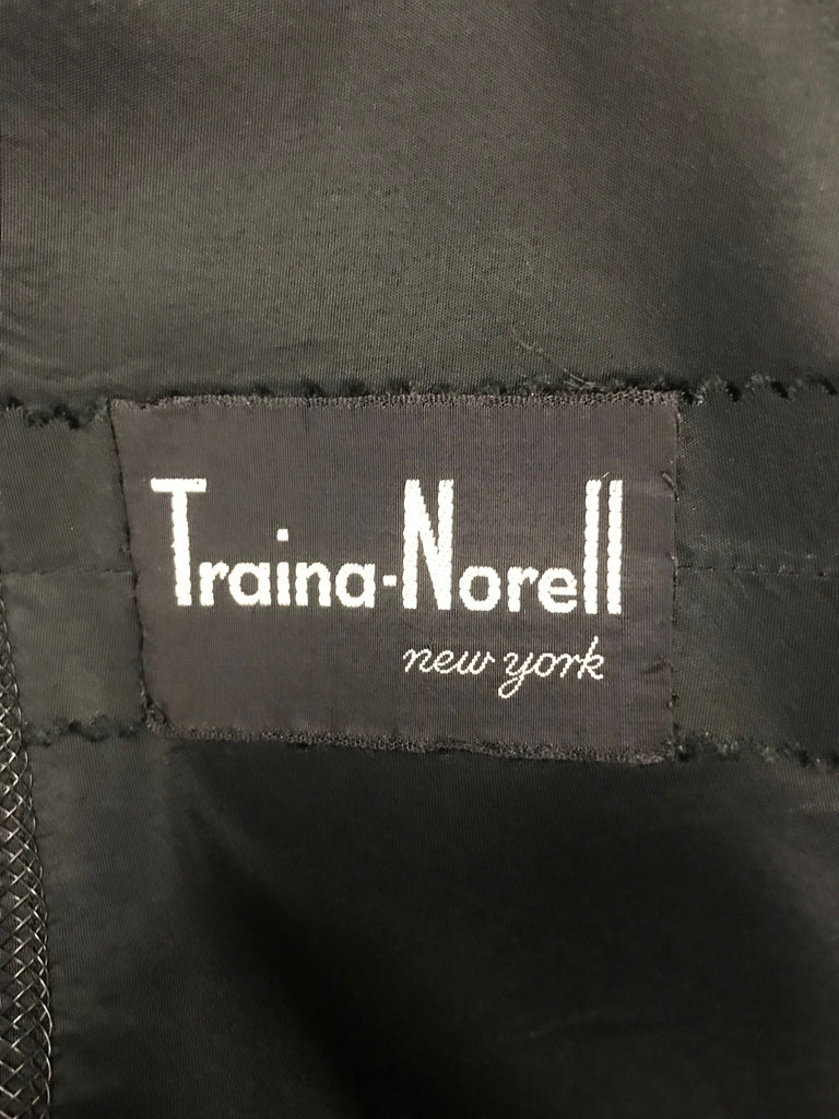 Rare 1950s Traina-Norell Black Halter Day Dress