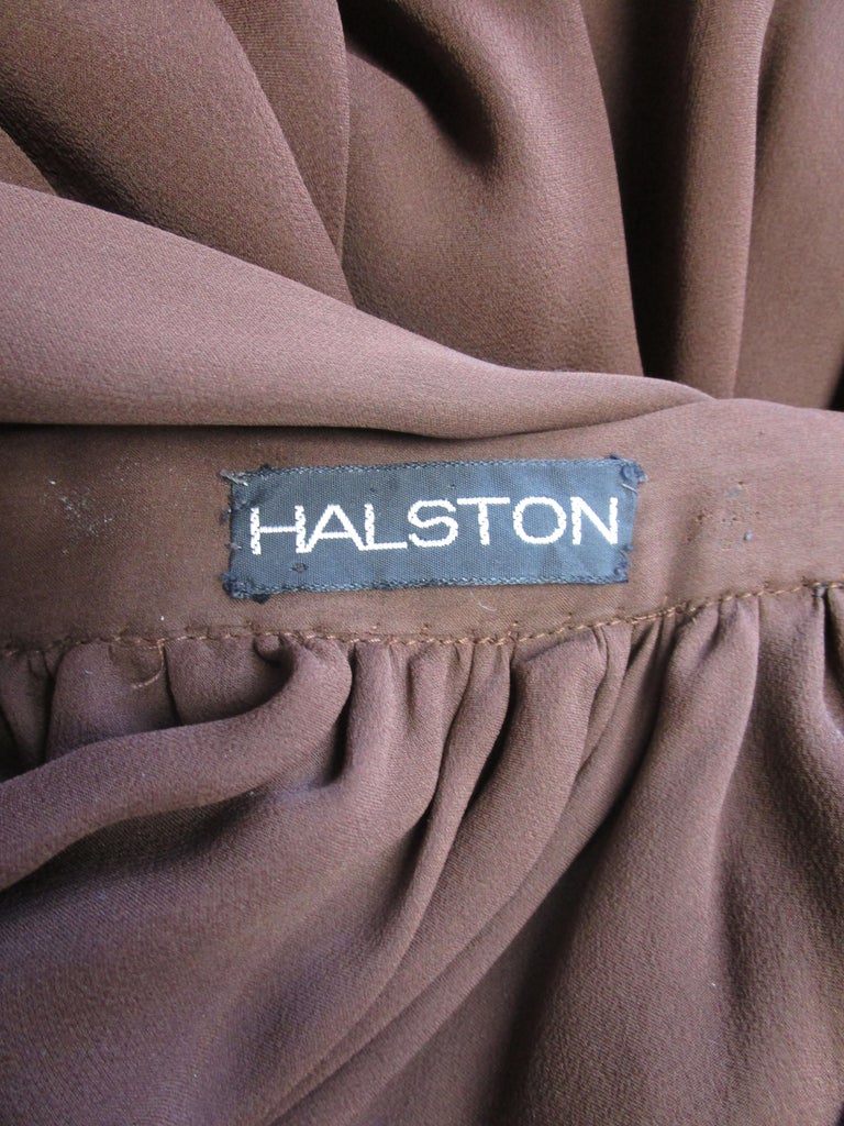 1970’s Halston Silk Chiffon Skirt and Halter Scarf Top