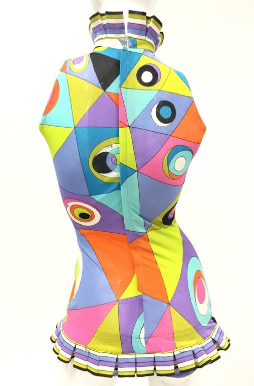 1960s Pucci Multicolored Geometric Tanning Mesh Swimsuit