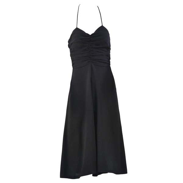 1970s Black Biba Dress