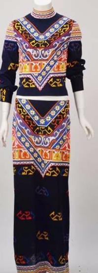 1970s Damonette of Italy Graphic Print Co-Ord