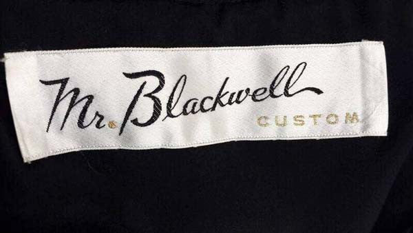 1960s Mr. Blackwell Custom Black Cocktail Dress with Trim