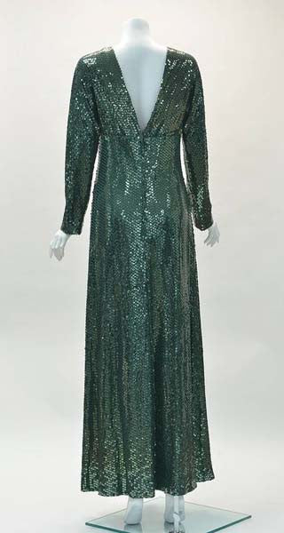 1960s Kiki Hart Green Sequin Evening Dress 1960s Kiki Hart Green Sequin Evening Dress