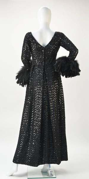 lillie rubin sequin dress Vintage Lillie Rubin Sequin Ruffle Shoulder Dress Recess