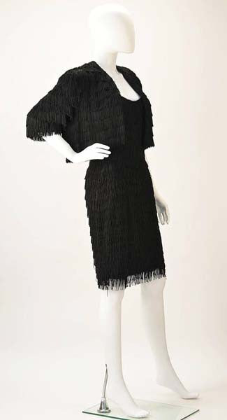Vintage Black Fringe Dress with Matching Bolero
