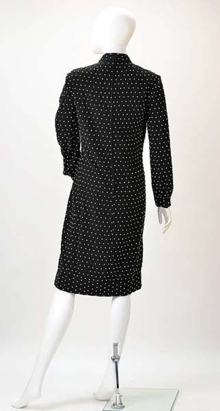 1960s Larry Aldrich Black Knit Rhinestone Dress