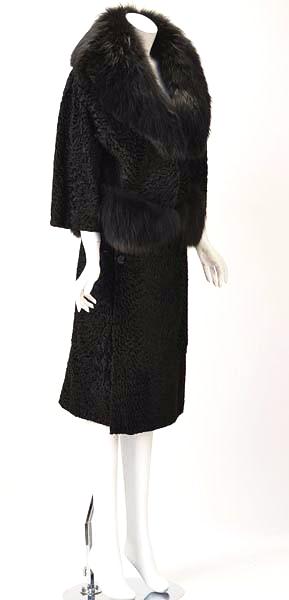 1940s Martha Weathered Black Persian Lamb Suit with Sable Trim