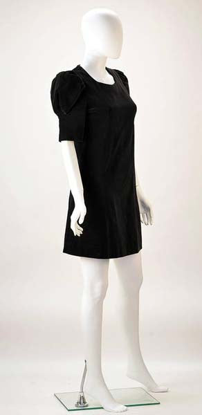 1960s Biba Black Velvet Formal Mini Dress 1960s Biba Black Velvet Formal Mini Dress