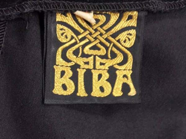1960s Biba Black Velvet Formal Mini Dress