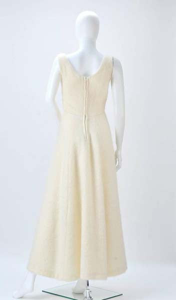 1990s Custom Winter White Mohair Dress