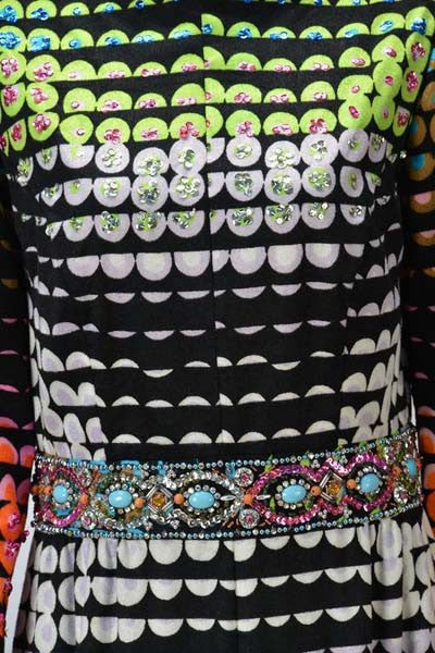 1960s Valentina Colorful Pixelated Print Dress
