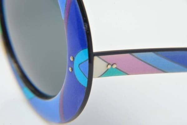 1960s Emilio Pucci Multicolored Mod Round Sunglasses