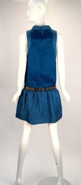 Biba Blue Drop Waist Mini Dress