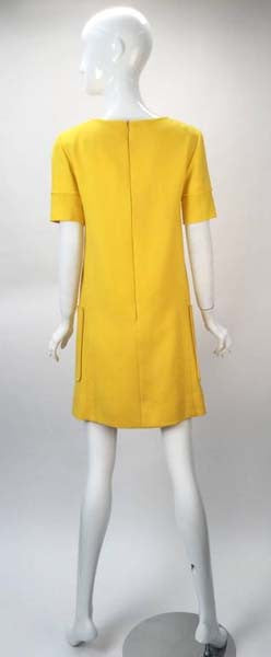 1980s Courreges Yellow Dress and Cropped Jacket Ensemble