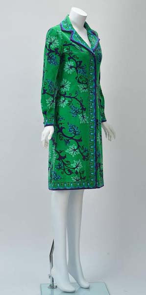 1960's Emilio Pucci Dress / Cotton Printed Modern Dress / 