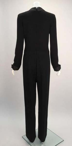 1980s Valentino Miss V Black Sweater Knit Jumpsuit